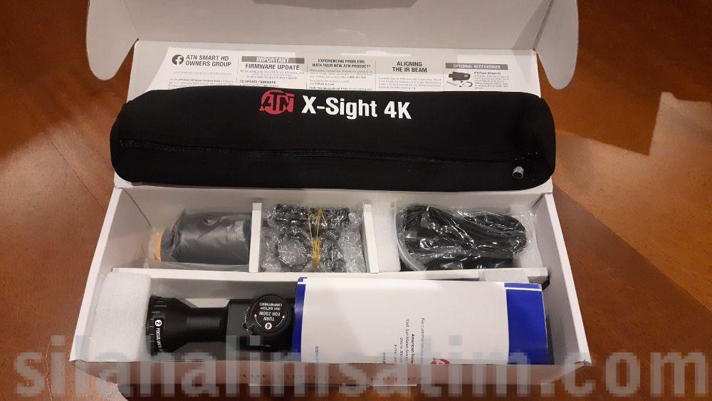 ATN 4K Pro 5-20X Tufek Durbunu Sifir Fabrika Ambalajinda Full Set + Ekstra Bluetooth Kumanda